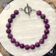 Lepidolite Healing Bracelet with Silver Toggle Clasp